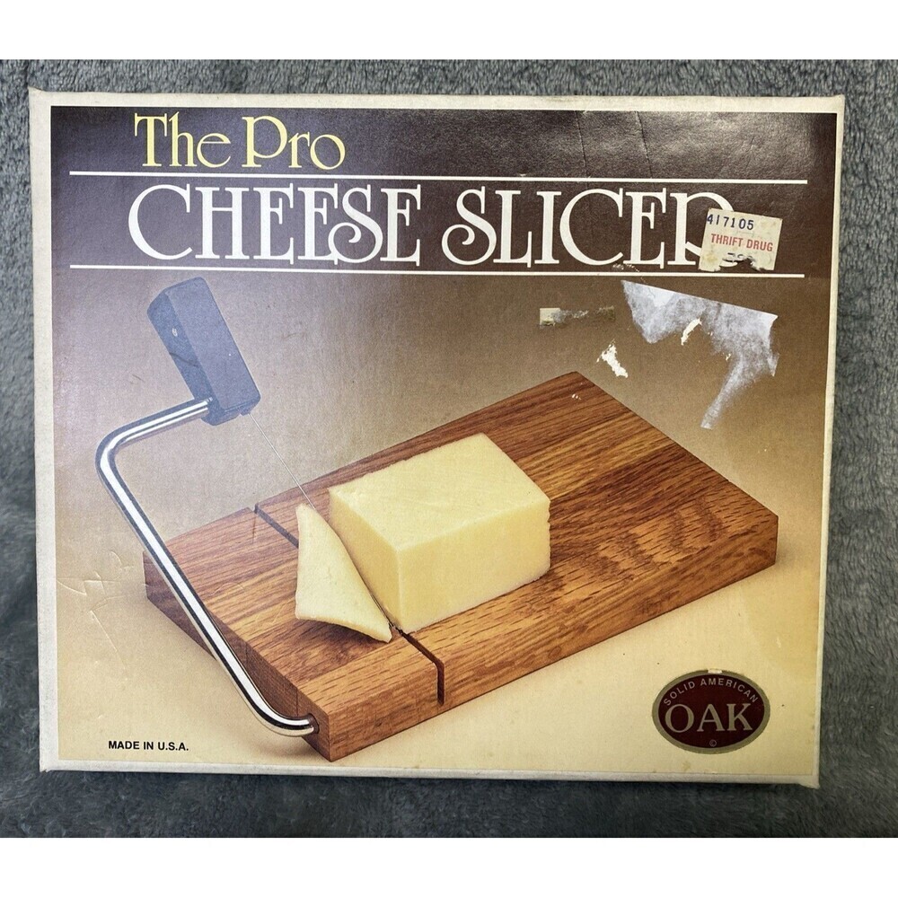 The Pro Cheese Slicer Solid Oak For Charcuterie Boards Slicing Cheese VTG - Picture 5 of 11